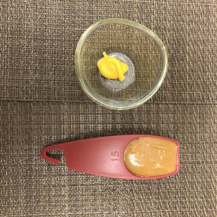 からし酢味噌大さじ杯分の酢味噌とからし