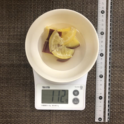 小皿1皿分・1人前のさつまいものレモン煮