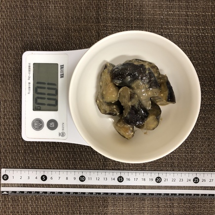 100g分のなすの味噌煮
