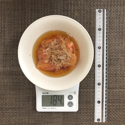 トマト1個分・中皿1皿・1人前のトマトのおひたし