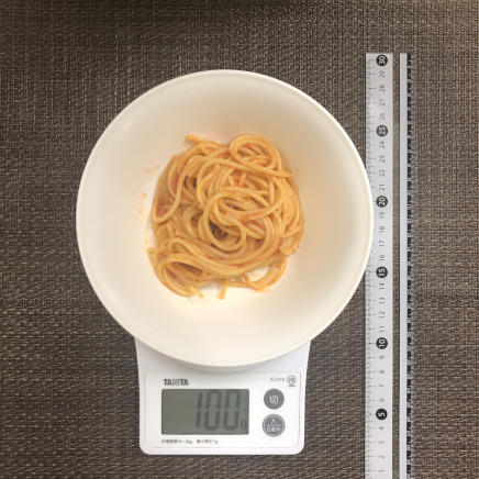 100g分のトマトクリームパスタ