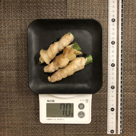 3本分のオクラの肉巻き