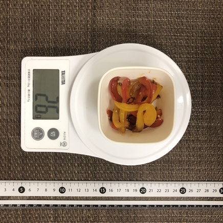 おつまみ皿1皿分のパプリカのきんぴら