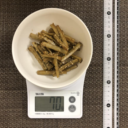 小皿1皿分・1人前のごぼうの甘辛煮