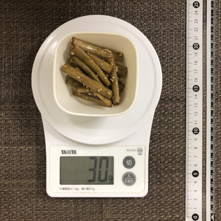 おつまみ皿1皿分のごぼうの甘辛煮