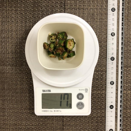 半人前のオクラのおかか和え