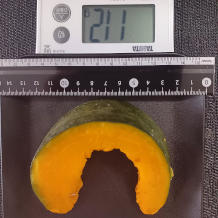 横置きにした112gのカボチャ