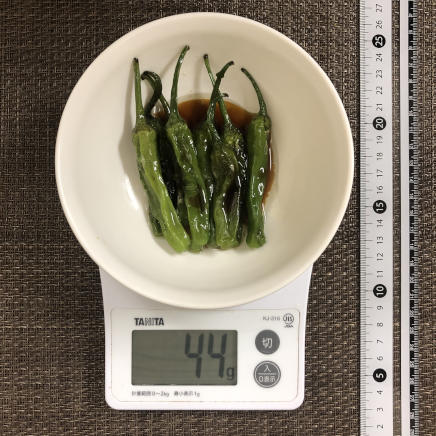 8本分のししとうの甘辛炒め