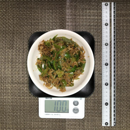 100gのピーマンおかか炒め