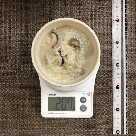 茶碗1杯・1人前のきのこ粥