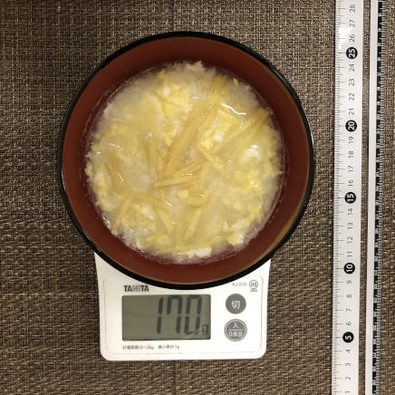 丼1杯・1人前の卵生姜粥