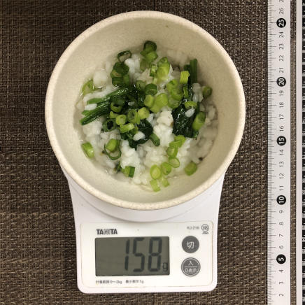 茶碗1杯分のほうれん草粥