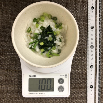 100g分のほうれん草粥