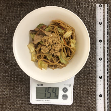 1/2人前の納豆焼きそば