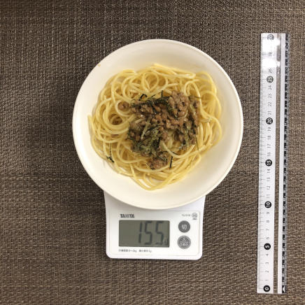 中皿1皿分の納豆パスタ