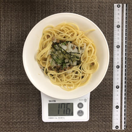 中皿1皿分の納豆大根おろしパスタ