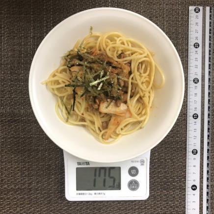 中皿1皿分の納豆キムチパスタ