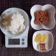 納豆たくあんご飯 1