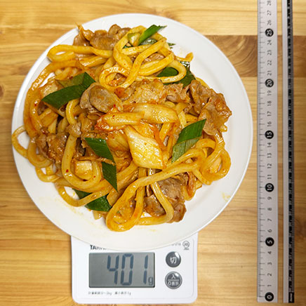大皿1皿分の豚キムチうどん