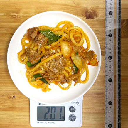 中皿1皿分の豚キムチうどん