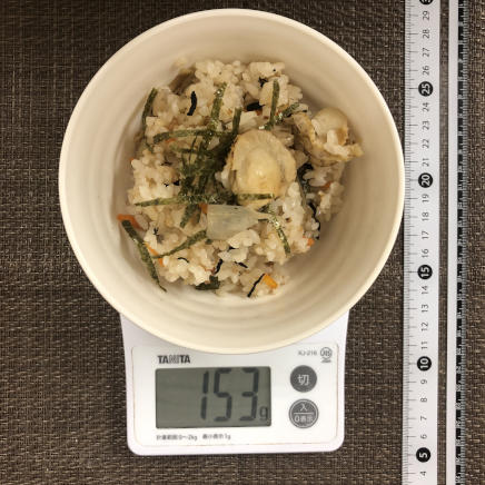 1/2人前のホタテの炊き込みご飯