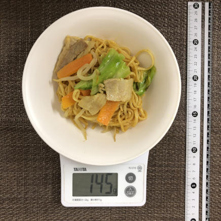 中皿1皿分のカレー焼きそば