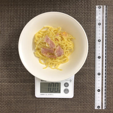 100g分のカルボナーラ焼きそば