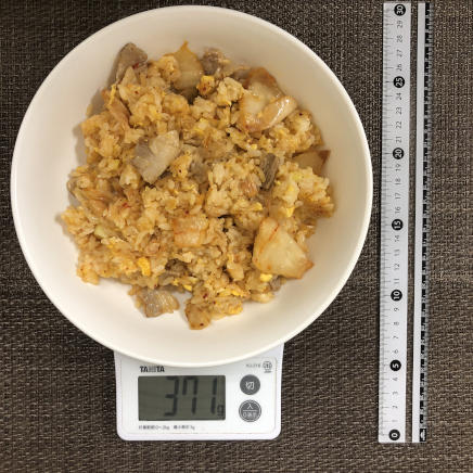 大皿1皿分・1人前の豚キムチチャーハン