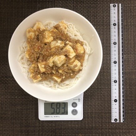 丼1杯・1人前の麻婆そうめん