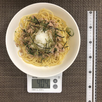 大皿1皿分・1人前のツナと大根おろしのパスタ