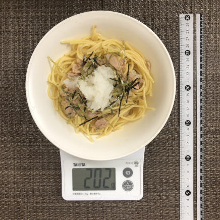 半人前のツナと大根おろしのパスタ