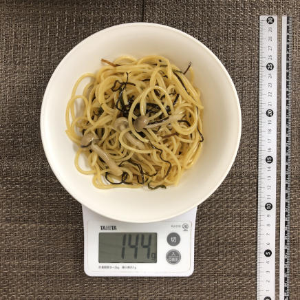 半人前の塩昆布パスタ