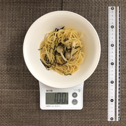 100g分の塩昆布パスタ