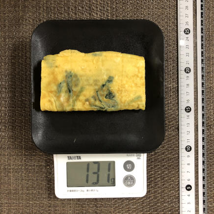 中皿1皿・1人前のほうれん草の卵焼き