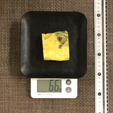 1/2人前のほうれん草の卵焼き