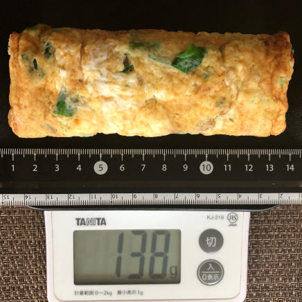 1本(卵2個分)のニラ卵焼き 138g