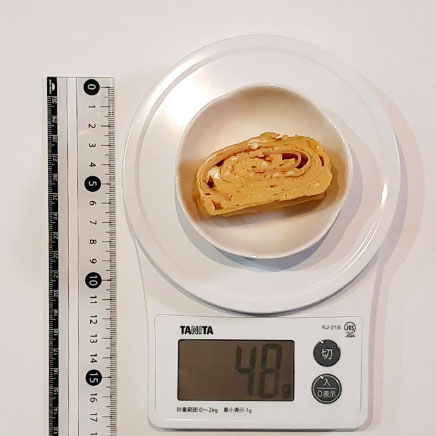 1切れ分のハム卵焼き