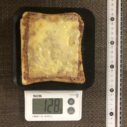 1枚分のコンビーフチーズトースト