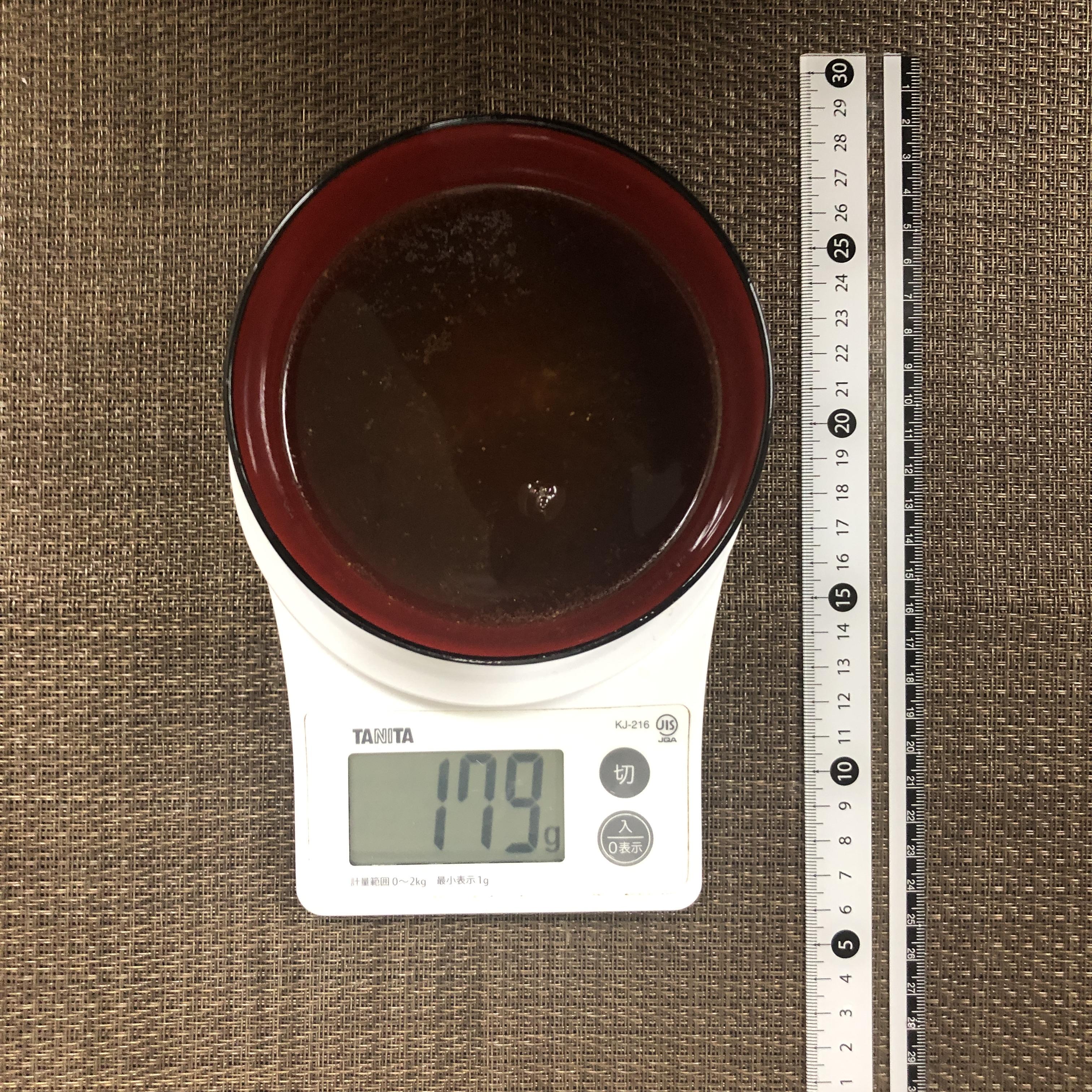 1人前のお好み焼き定食の味噌汁