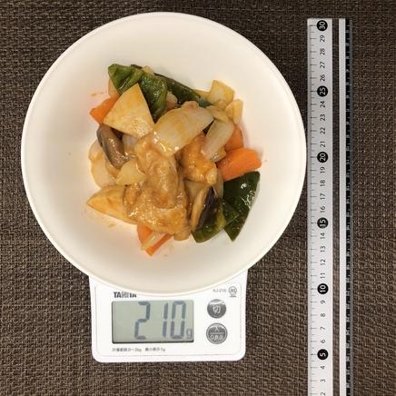 1人前の酢豚定食に使った酢豚