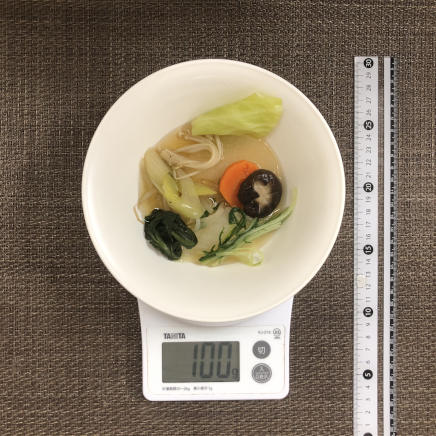 100g分の野菜鍋