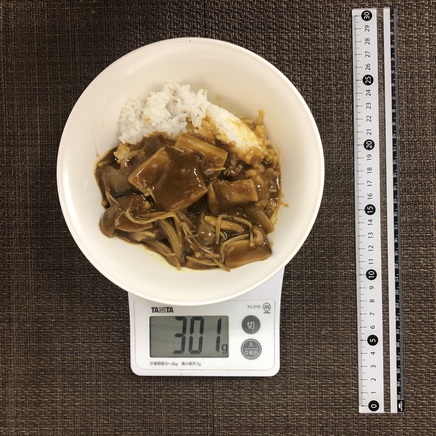 中皿1皿分・半人前のきのこカレー