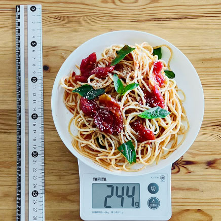 深皿1皿分のポモドーロパスタ