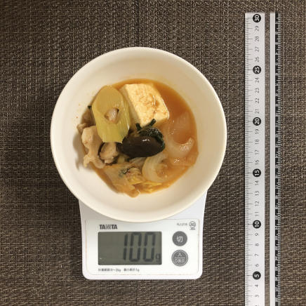 100g分のキムチ鍋