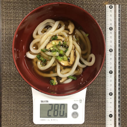 丼に盛ったハーフサイズのあんかけうどん