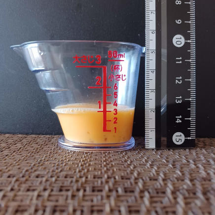 横から見た(大匙1程)17gの卵
