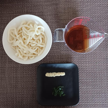 生姜うどんの材料