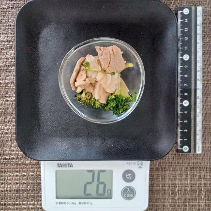 豚肉とブロッコリーのポン酢炒め 26g