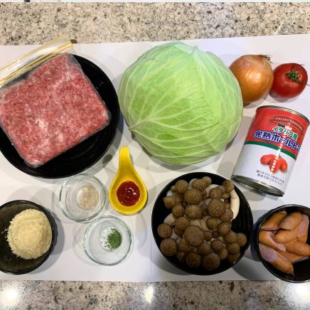 ロールキャベツトマト煮の材料