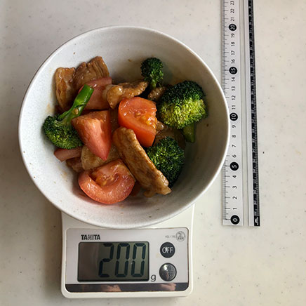 1人前のトマトと豚肉の炒め物 200g